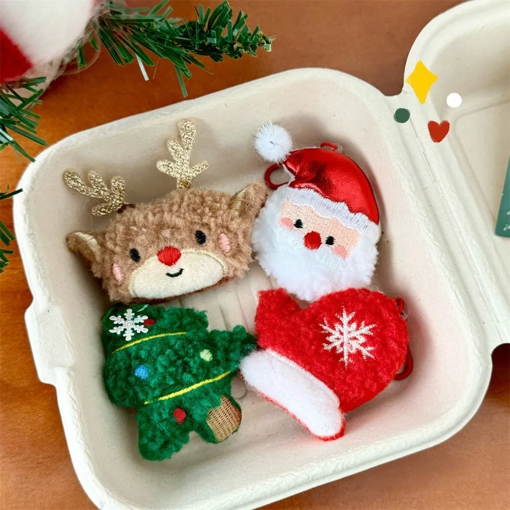 Llaveros de peluche de Papá Noel de dibujos animados de Navidad, juguetes para niños, bolso de mujer, decoración colgante, árbol de Navidad, lindos llaveros, accesorios