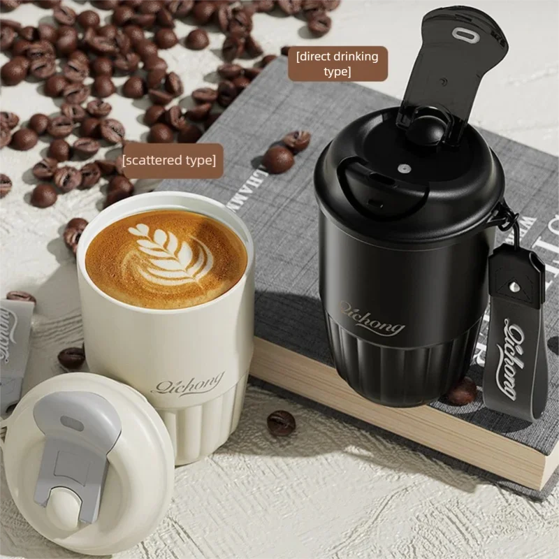 

316 Stainless Steel Thermos Bottle, 410ML Ceramic Lnner Coffee Insulation Cup, Portable Travel Vacuum Flasks Outdoor Coffee Cup