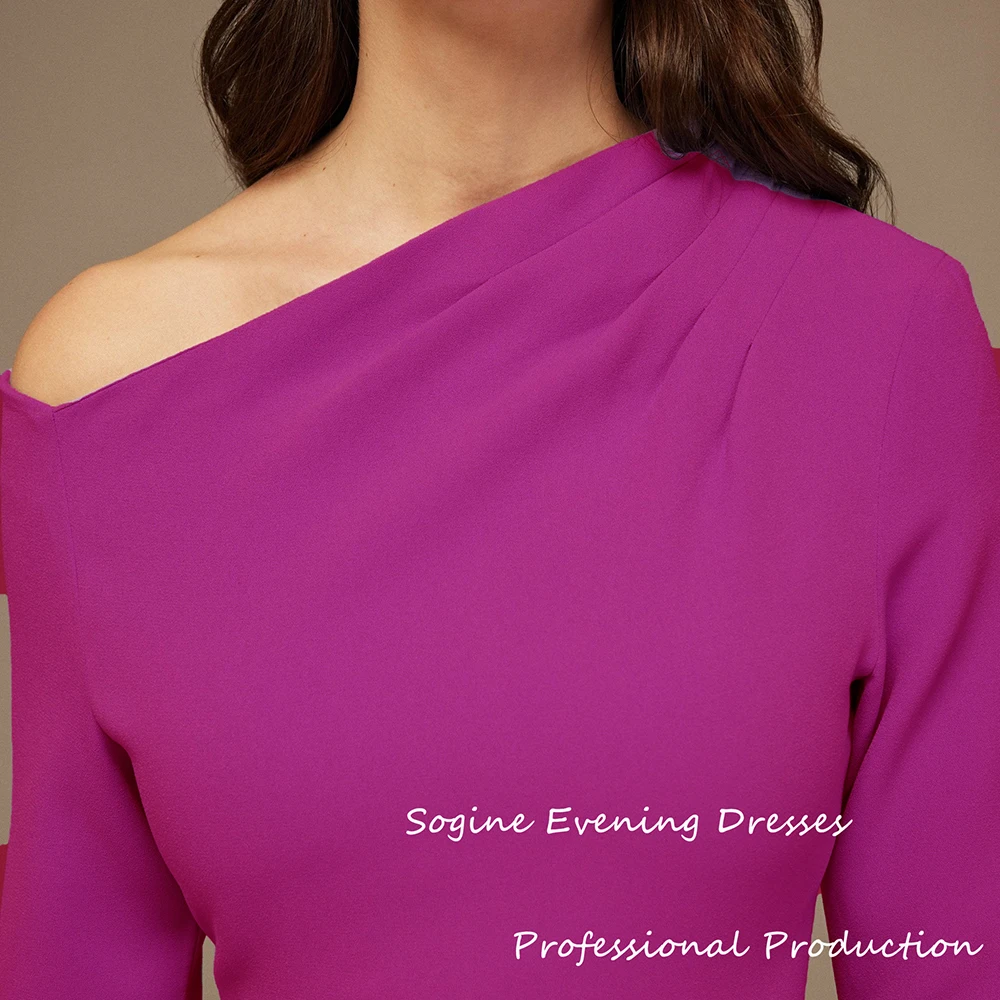 الأرجواني غير المتماثلة الرقبة متوهج كم طويل فساتين لحضور الحفلات الموسيقية 2025 كم طويل رداء حفلات رسمية للنساء مخصص فستان Fساتين Shrera