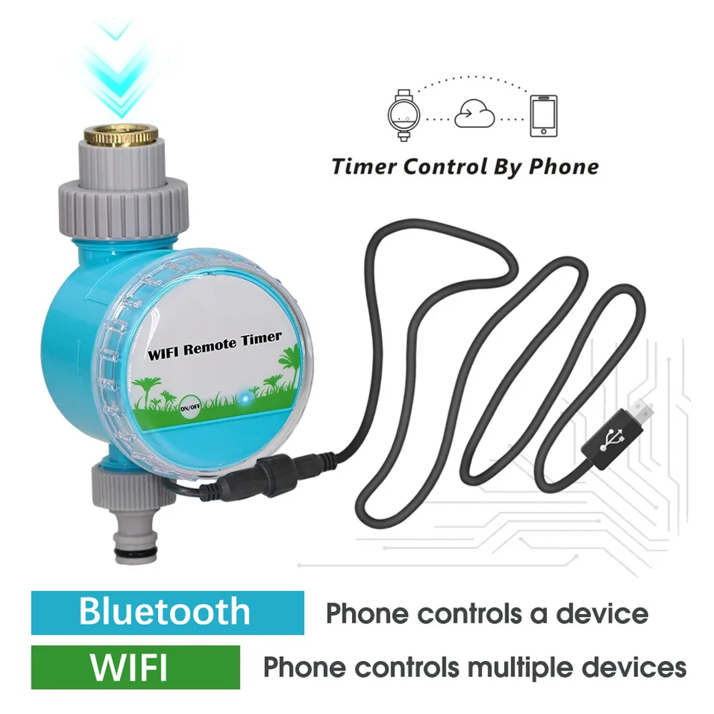 1set WIFI/Bluetooth Compatible Timer Automatic Programming Solenoid Valve for Garden Watering Controller Drip Irrigation System