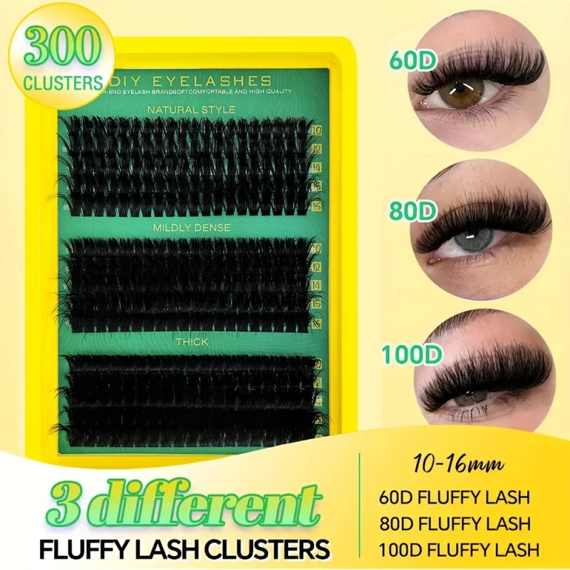 DIYまつげエクステキット - ふわふわミックスレングス10～16mm、0.07mm極細、ピンセット付き、初心者向け再利用可能セット