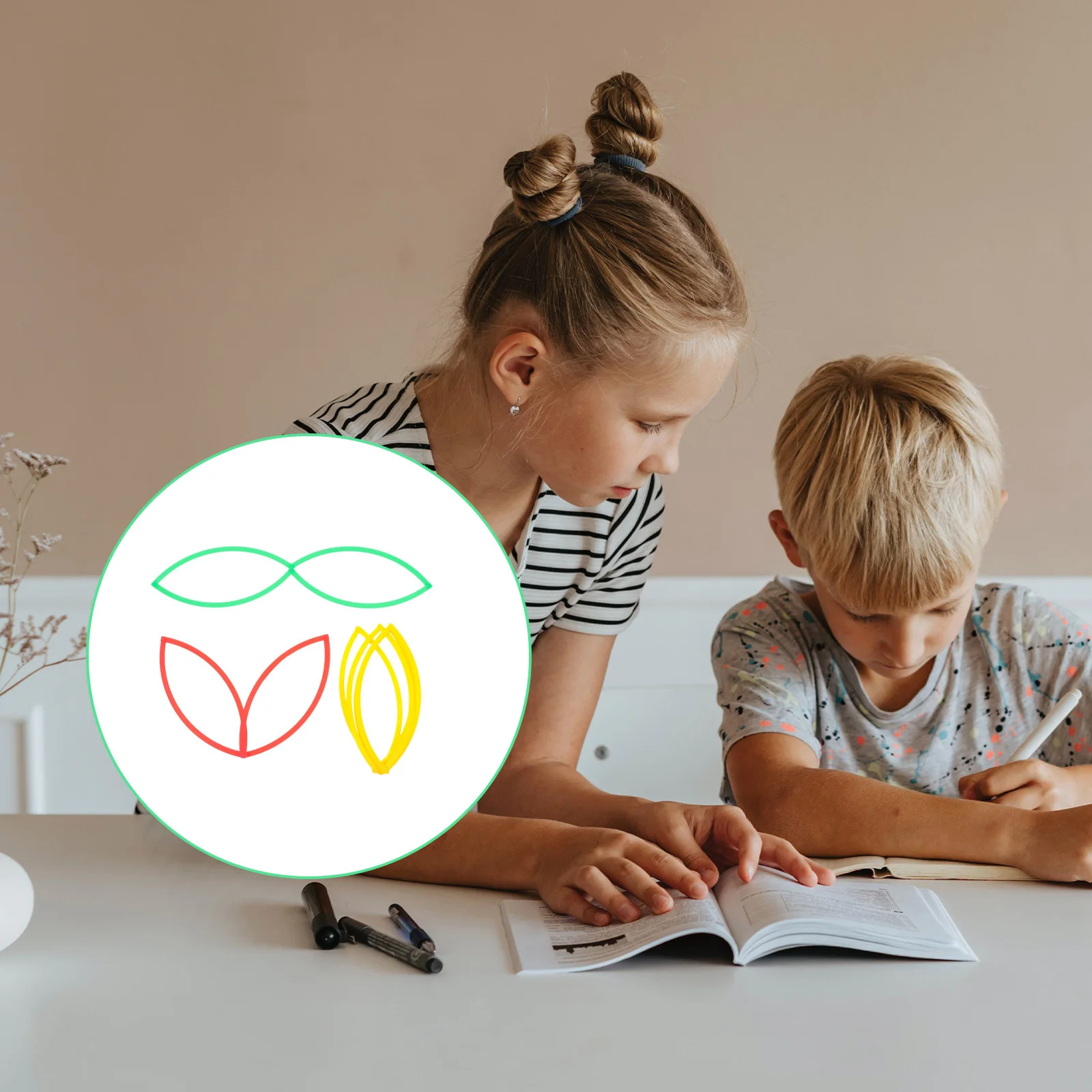 

3Pcs Math Teaching Aids Flexible Circles for Students Practical Exercises Math Set Circles Teaching Aids