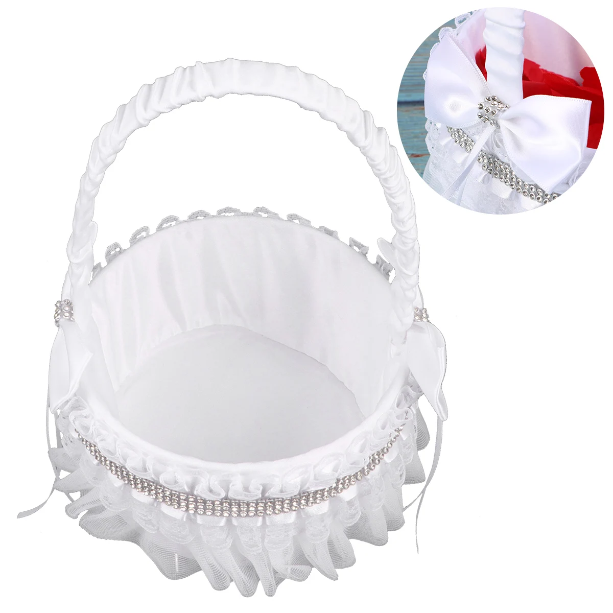 

Rhinestone Flower Elegant Wedding Wedding Flowers Basket Baskets Lightweight Compact Storage Solution for Ceremony Party