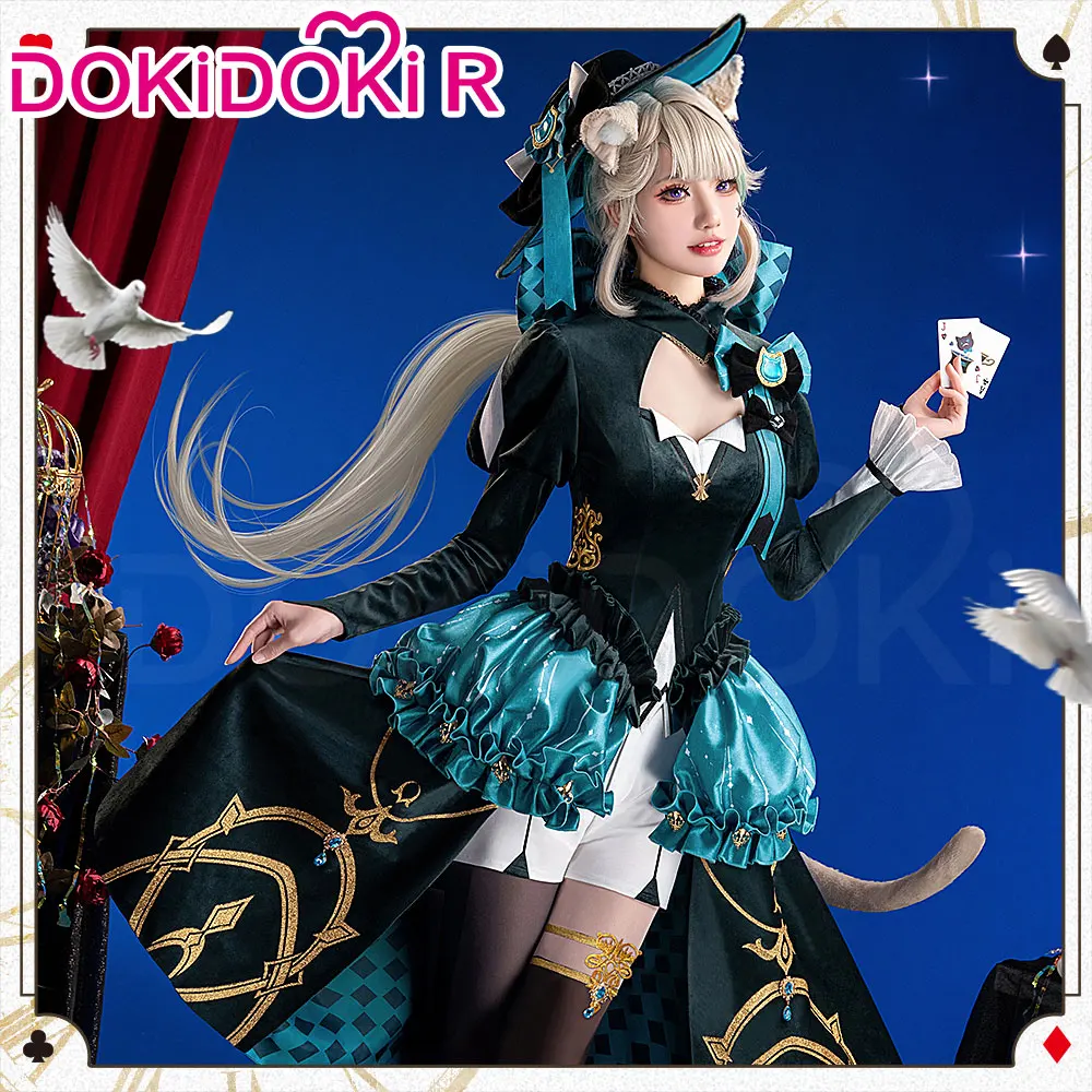 Lynette Doujin Cosplay Costume Game Genshin Impact Cosplay DokiDoki-R Female Cute Doujin Dress Lynette Magic Night Cosplay