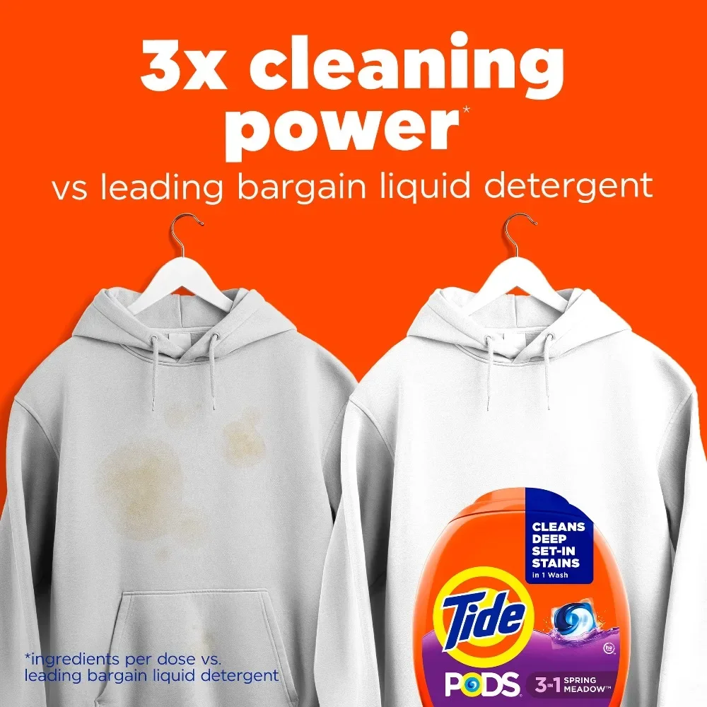 Liquid Laundry Detergent Packs Spring Meadow Scent 31 Count Laundry Pods Laundry Detergent Pods for Washing Machine Heavy Duty Stain Remover Fresh Scent Laundry Supplies