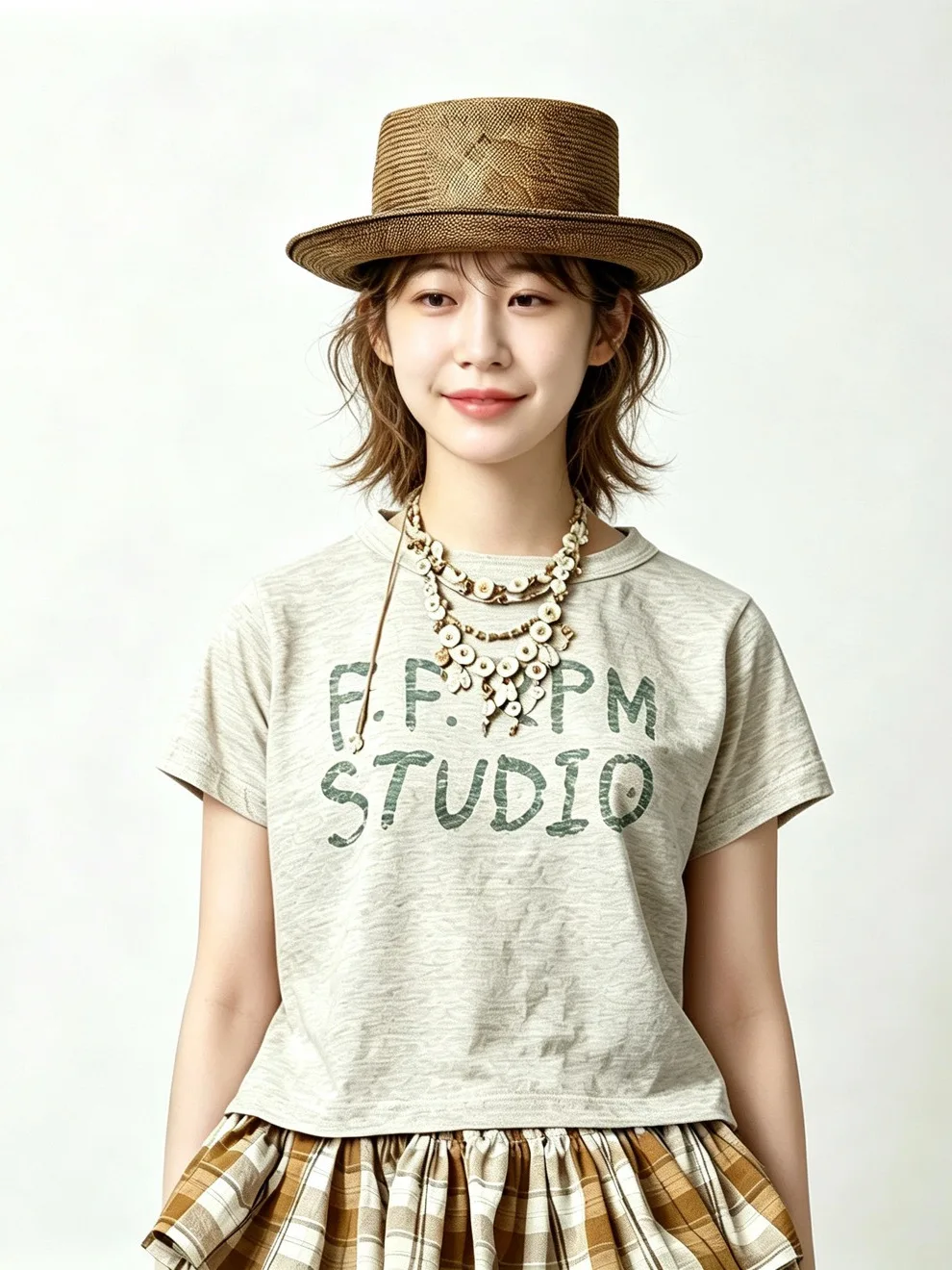 Japanese Style Short Sleeve T-Shirt Embroidered Bamboo Cotton  Length Letter Print Casual Vintage for Small Figures Women
