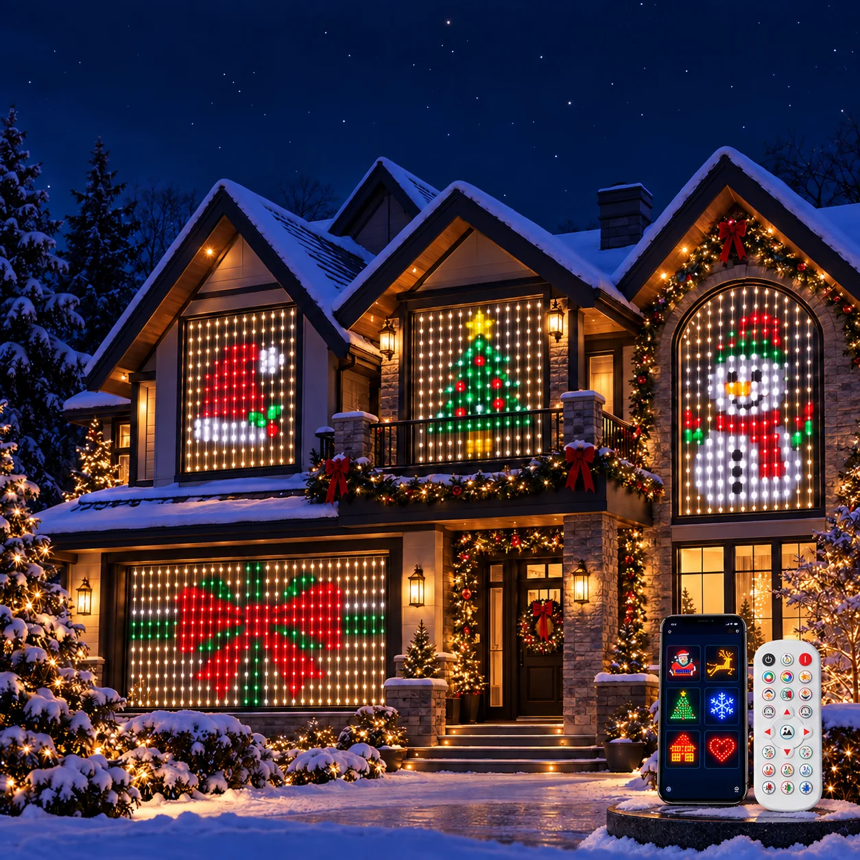 DIY LED Curtain Style Light App Controlled String Lights USB Remote Mood Light for Bedroom Outdoor Wall Decorations Scene