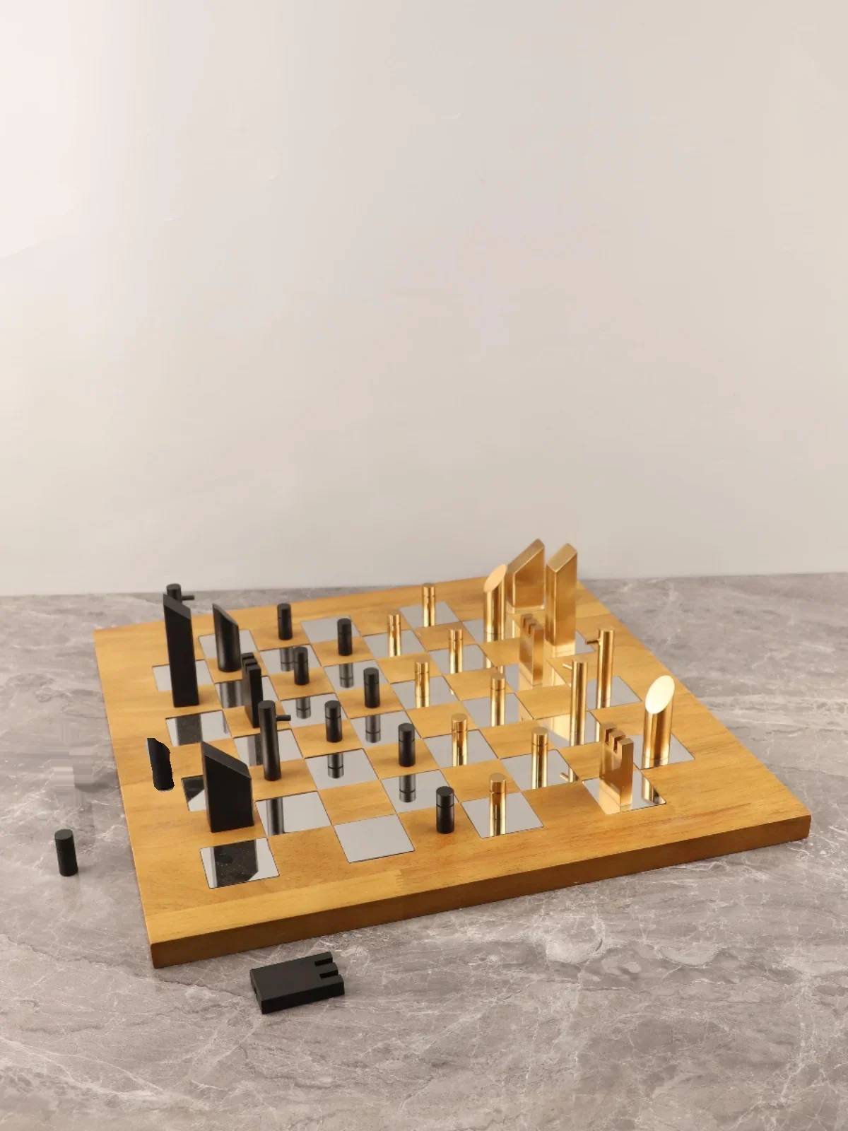 Modern simple wood metal chessboard desktop decorative ornaments