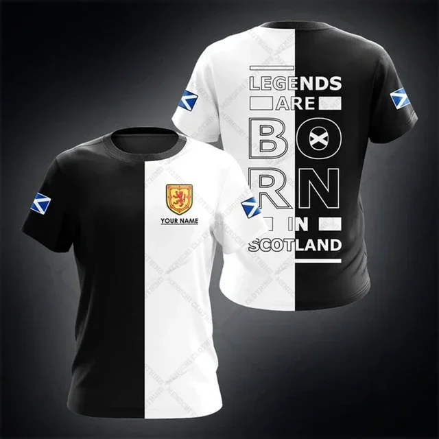 

3D Printed Scottish Symbol Instant Drying Breathable Sports Men Ropa Hombre Plus Size Streetwear Y2k Crew-neck T-shirt Clothes