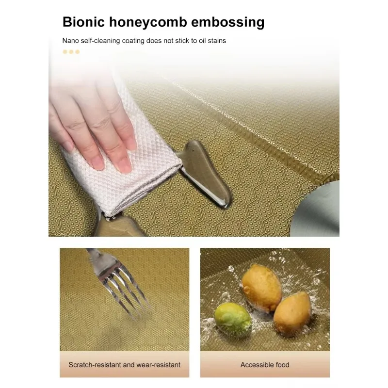 حوض مطبخ ذهبي من الفولاذ المقاوم للصدأ حوض شلال مزدوج شاشة ديجيتال منقوش فتحة واحدة كبيرة حوض غسيل متعدد الوظائف #6