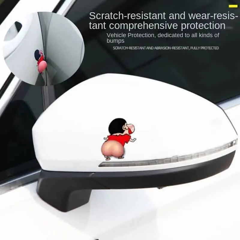 

2pcs Crayon Shin-chan Funny Guard Anti Chafing Car Door Protector Butt Bumper Relief Toy Car Body Bumper Silicone Phone Stickers