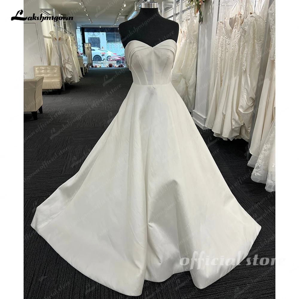 Lakshmigown Off Shoulder Women Satin Wedding Gowns 2025 Vestidos Elegant Bridal Dresses Customized abito da sposa