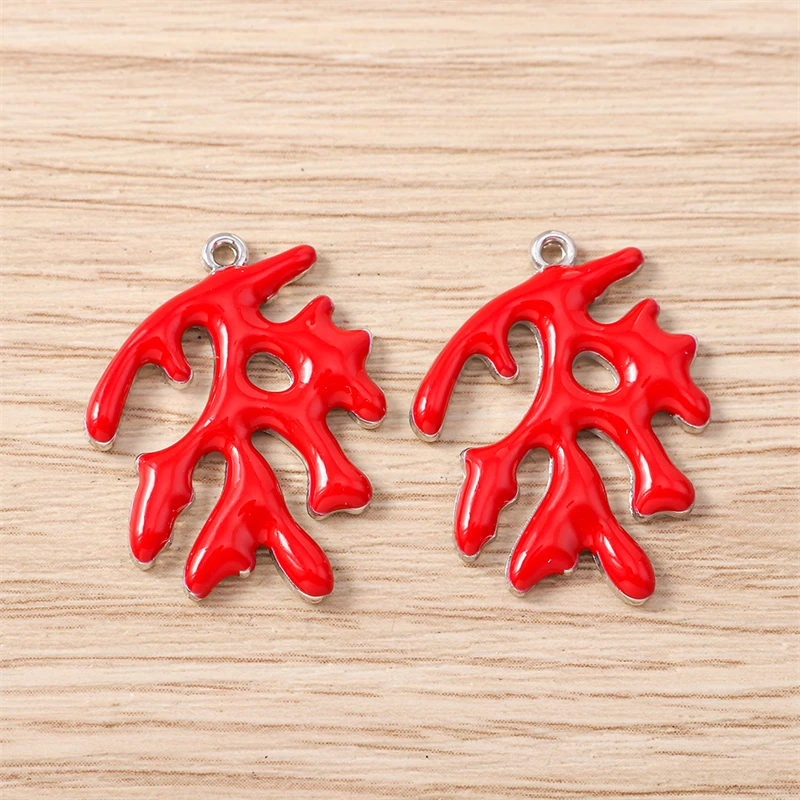 5 Stück 19x24mm Niedliche Emaille-Anhänger mit Meereslebewesen und Korallen für Schmuckherstellung, Halsketten, Ohrringe, Armbänder, DIY-Bastelzubehör – Detail 8