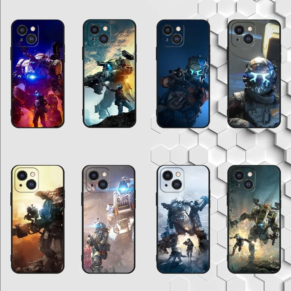 T-Titan-Fall 2 Cool Mecha Phone Case For iPhone 15,14,13,12,11 Plus,Pro,Max,XR,XS,X,7,8 Plus,SE,Mini Silicone Soft Cover