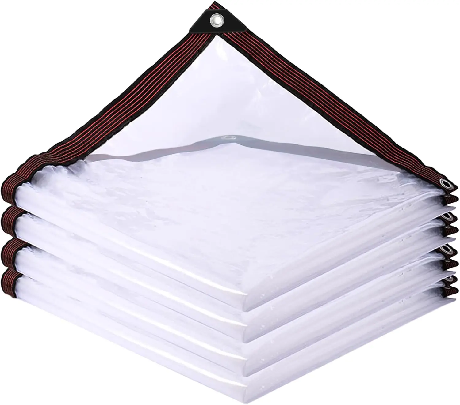 

Clear Waterproof PVC Tarp with Grommets, Heavy Duty Transparent Cover for Outdoor Camping Garden Use