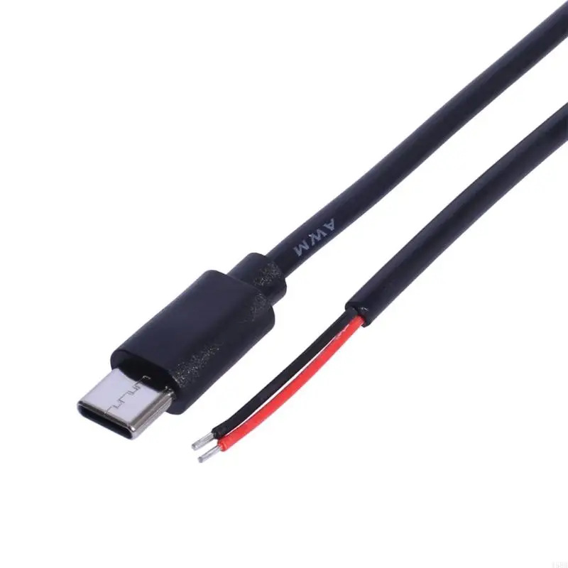 30cm USB C to 2Pin Bare Wire Open End Cable 15W USB Type C Male 2Pin Pigtail Power Wire Replacement DIY Cable for LED Light