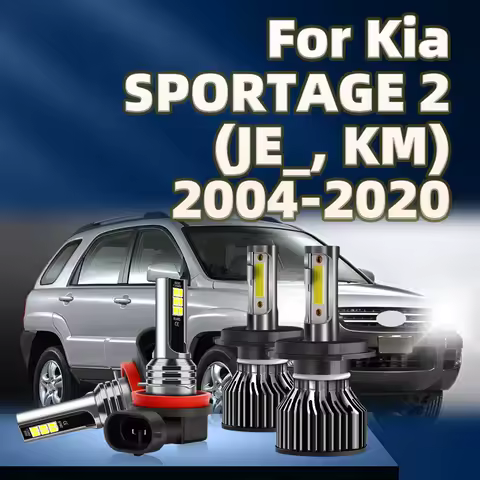 4Pcs H4 Led Headlight 6000k HiLo Beam Car For Lights H8 For Kia SPORTAGE 2 JE KM 2004 2005 2006 2007 2008 2009 2010 2011-2020