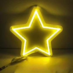 Star Neon Sign Xmas Wedding Party Holiday Kids Birthday gift Room Home Fariy Decorations Neon Lamp  Acrylic LED Wall Decoration