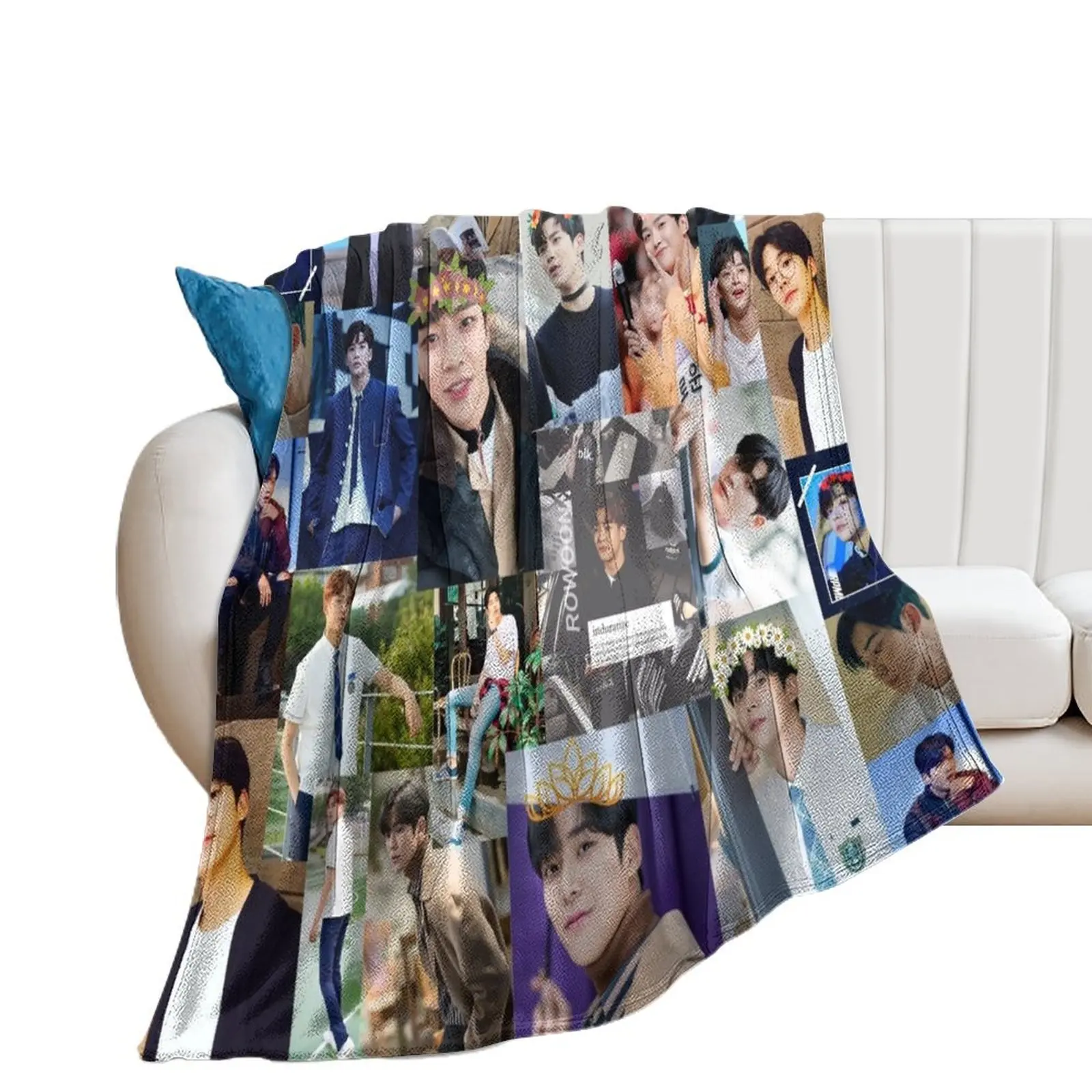 

Rowoon Beautiful Collage Throw Blanket Soft Plush Plaid heavy to sleep Sofa Quilt Designers Blankets