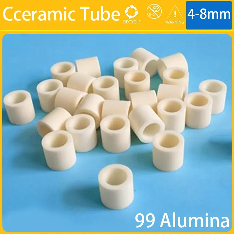 ID 0.6-11mm Ceramic Tube Aluminum Oxide Thermocouple Protection High Temperature Resistant Insulation Hollow Ceramic Tube