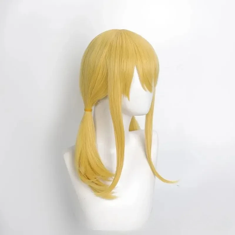 Lucy Cosplay Wig Integrated Double Braided Hair Style Gold Yellow Fairy Tail Wig for Halloween Carnival Comic Exhibition
