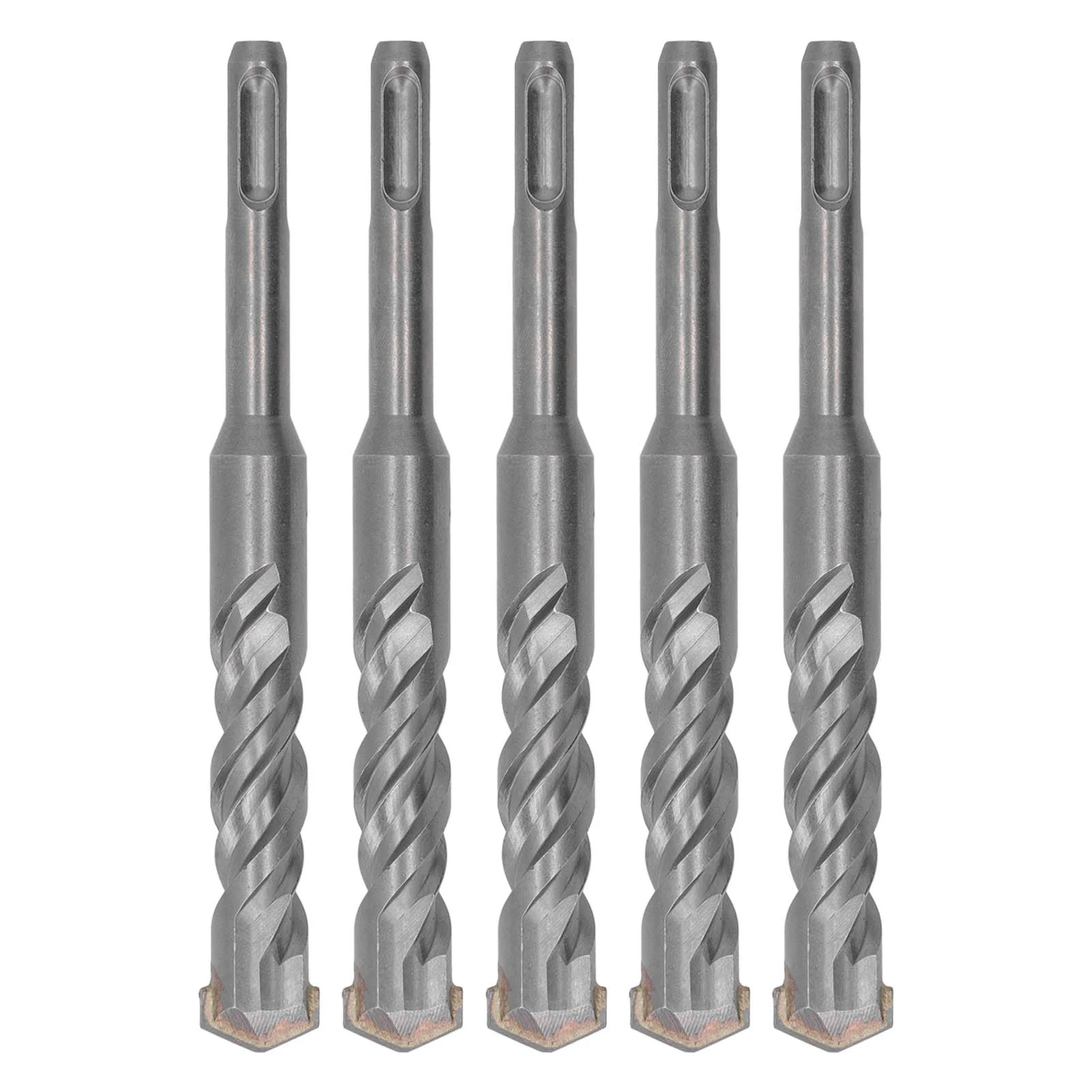 

5 Pcs Rotary Hammer Drill Bit 160mm Length 2 Flute Self Centering Carbide Tip Impact Drill Bits for Brick Stone Concrete