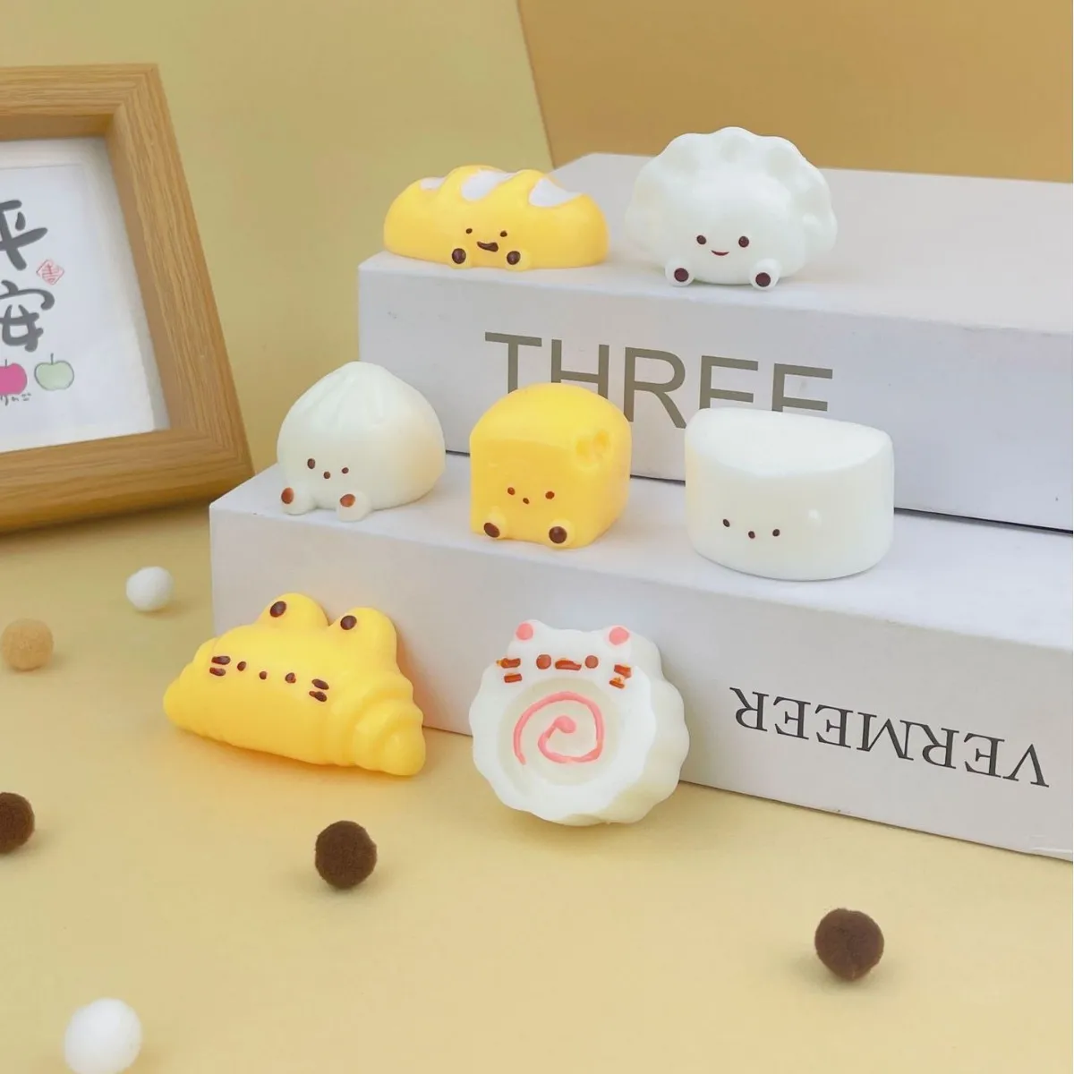 /20/10PCS Food and Play Mini Pendant Pinch Music Mini Simulation Burger Bread Creative Stress Relief Toy Key Pendant Bag Hanging