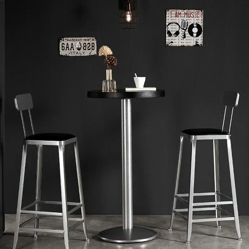 

Industrial style bar wrought iron high simple modern home backrest high retro bar stool table