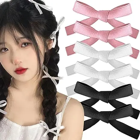 

3Pcs/Set Bowknot Hair Clips Women Sweet Ballet Ribbon Bow Hairpin Small Girl Woven Barrettes Princess Hairstyle Headdress