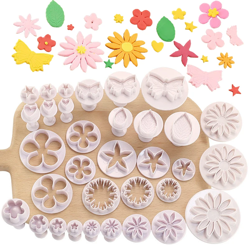 33/46pcs Spring Baking Tools Set Plastic Biscuit Mold Sugar Flipping Tool Household Kitchen Cake Mold Flower Butterfly TMZ