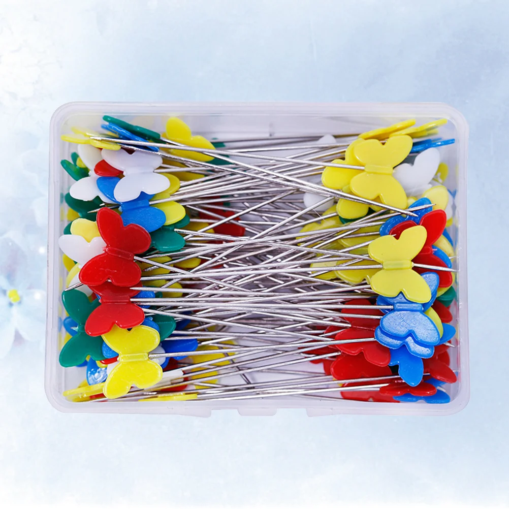 

200Pcs Colored Sewing Pins with Plastic Butterfly Heads for Quilting and Decorating DIY Fabric Crafts Patchwork Pins
