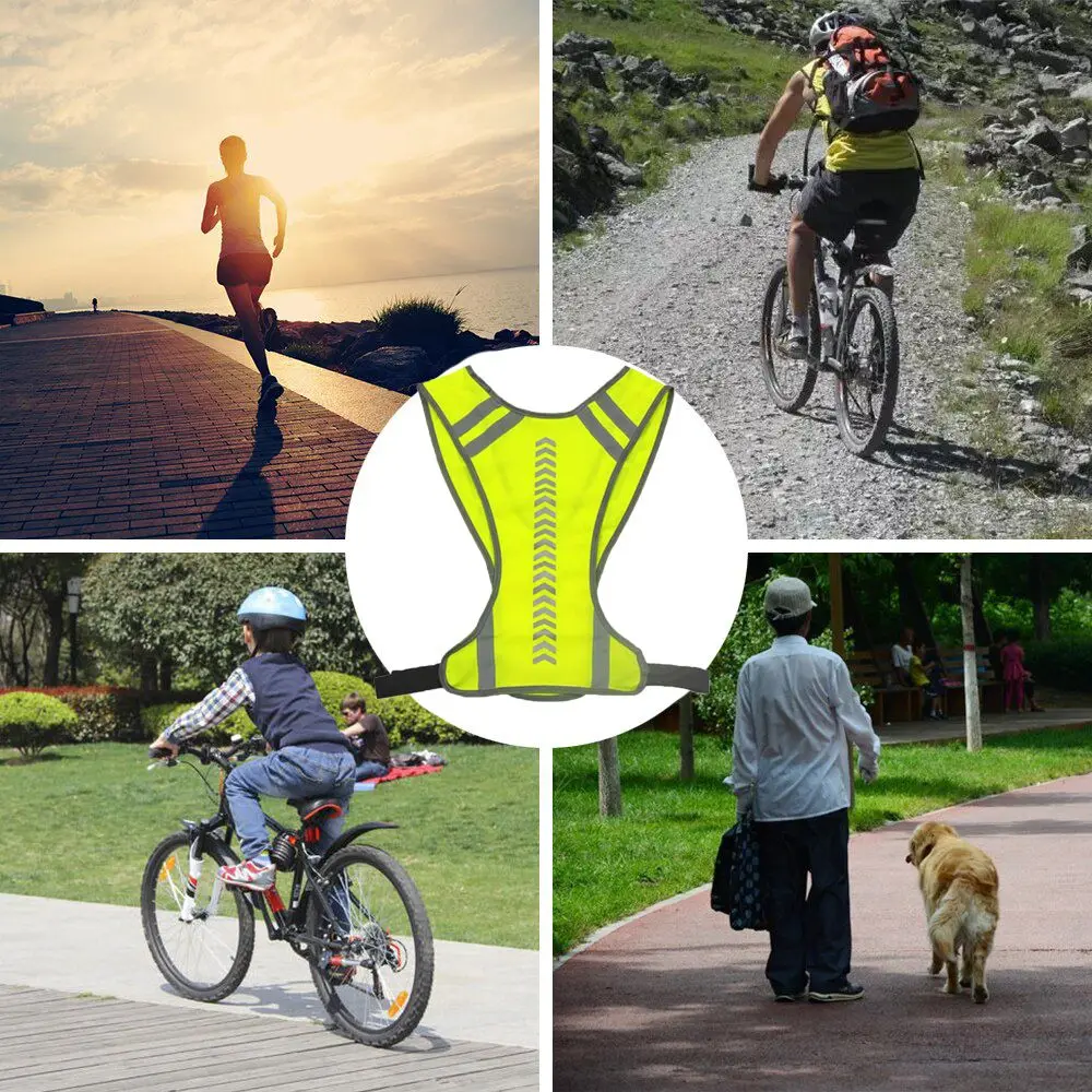 Chaleco elástico de seguridad para ciclismo, deportes, trotar, correr de noche, arnés de bicicleta, chaleco protector