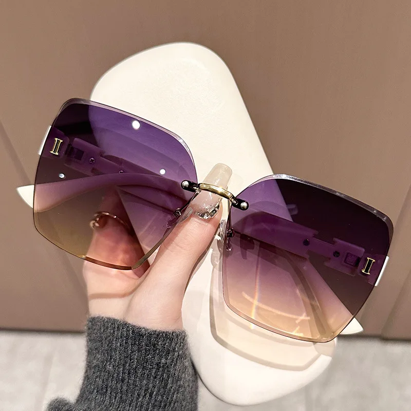 

2025 New Women's UV Resistant Glasses Sunshade Sunglasses Frameless Fashion Sunglasses Women's Glasses Driving Glasses