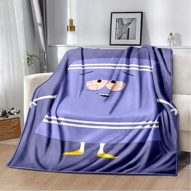 S-South-s P-Park T-Towelie-s Cartoon Print Flannel Blanket Ultra Soft Warm Throw For Fans Bedroom Sofa Indoor Home Holiday Gift