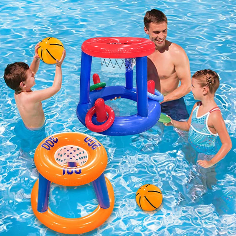 Juego de baloncesto acuático inflable, juego de lanzamiento de agua, aro de playa, piscina al aire libre, juguetes acuáticos de verano