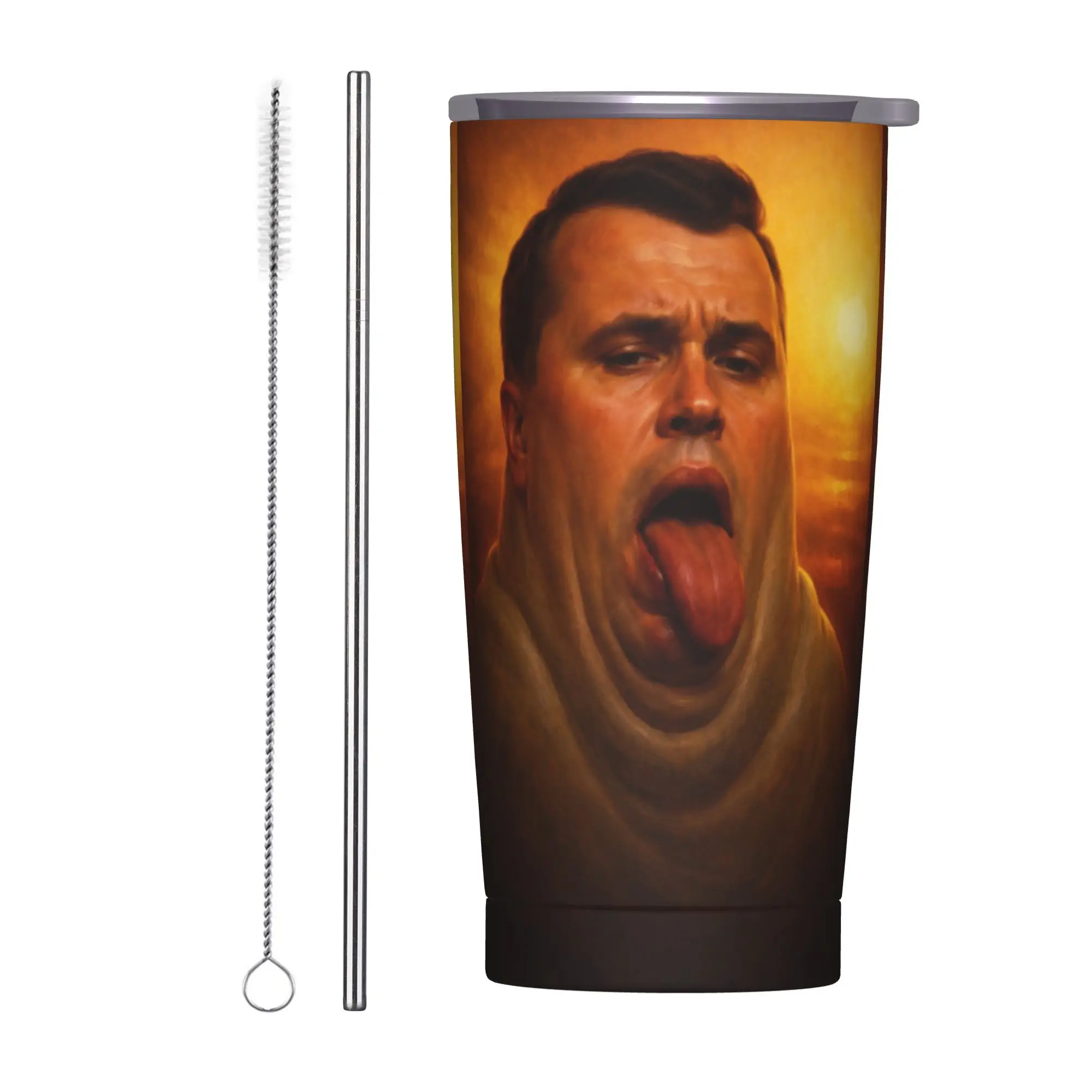 Charlie Kirk Dog Meme Tumbler Vacuum Insulated  Coffee Cups Stainless Steel Car Mug Water Bottle, 20oz