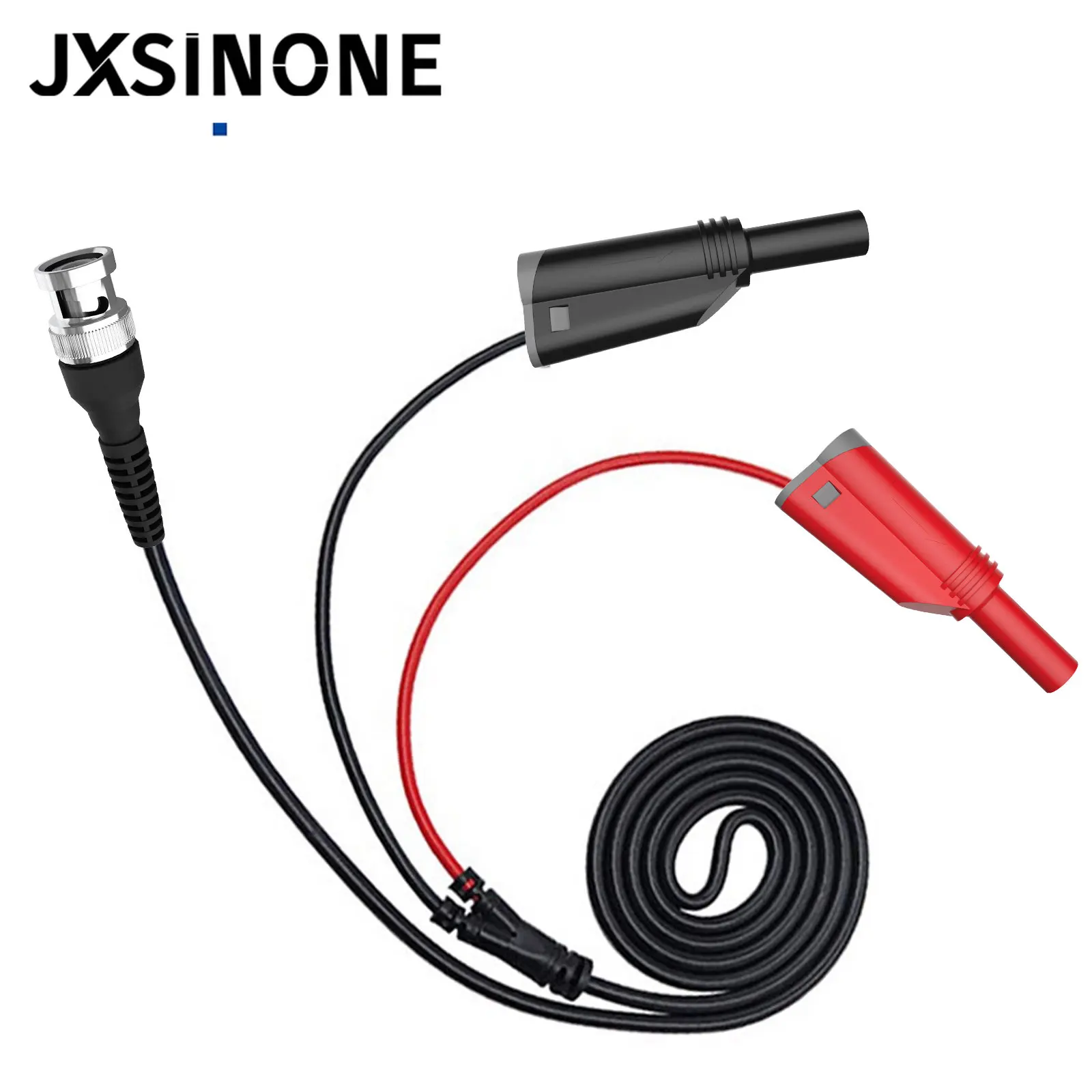 JXSINONE P1010 BNC Q9 To Dual 4mm Stackable Shrouded Banana Plug with Test Leads Probe Cable 120CM