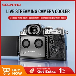 SOONPHO SP-A8 ventilador de refrigeración de cámara para Sony Canon FUJI A7M4 ZVE1 A6700 A7C2 ZVE10 ZV1 R5 90D XS10 XT4 X-H2S sistema de refrigeración Dslr