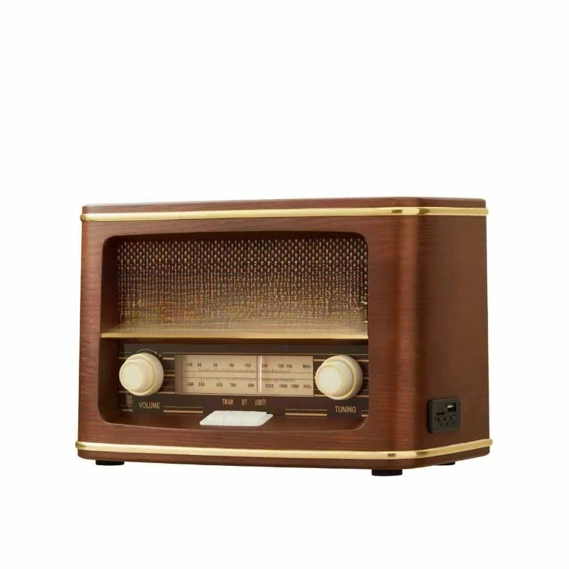 High-end wooden retro AM/FM FM cable radio, wireless Bluetooth speaker for home use