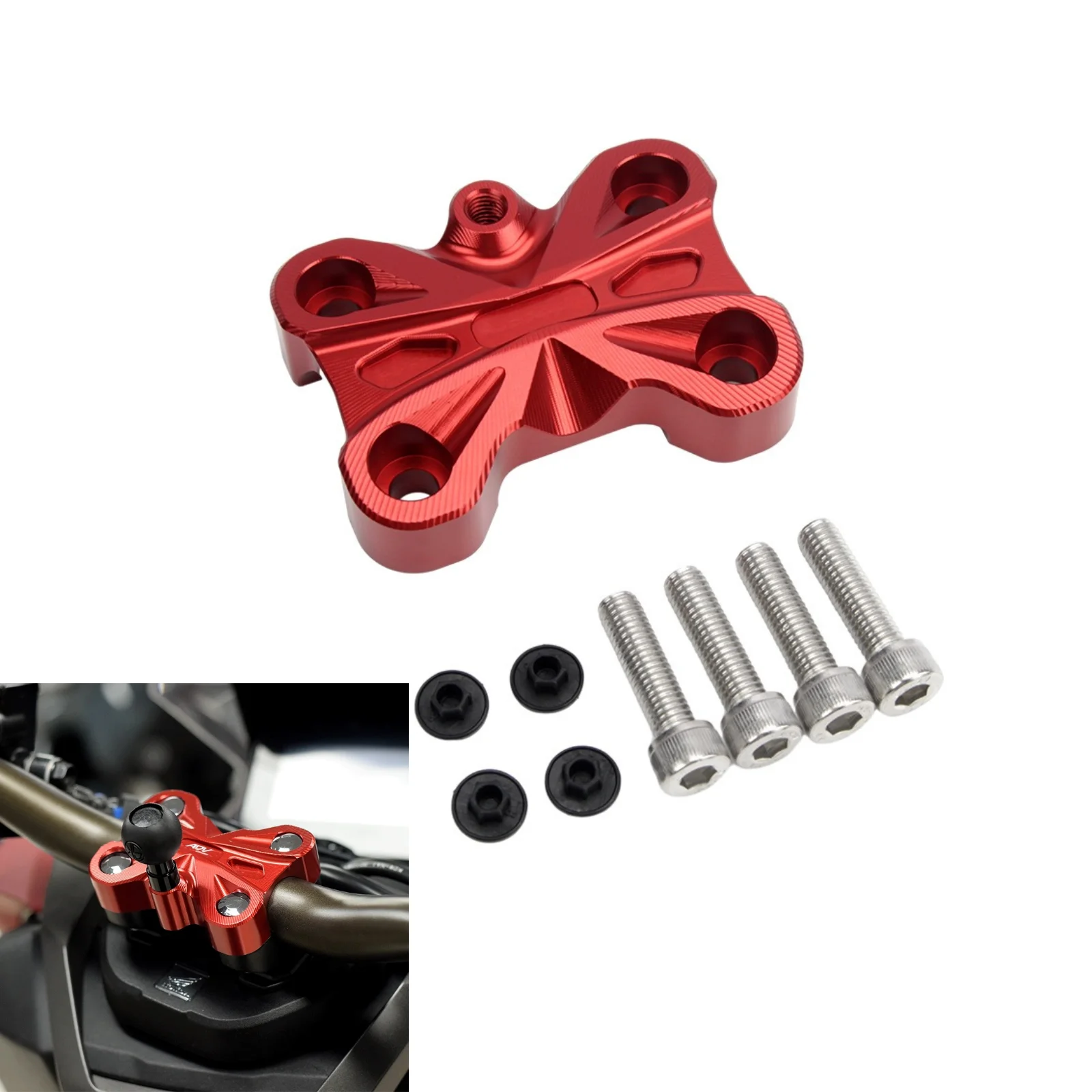 

Motorcycle Handlebar Clamp for Honda ADV150 160 350 750 Steering Handle Pressure Code Cover Accessories Expansion Bracket