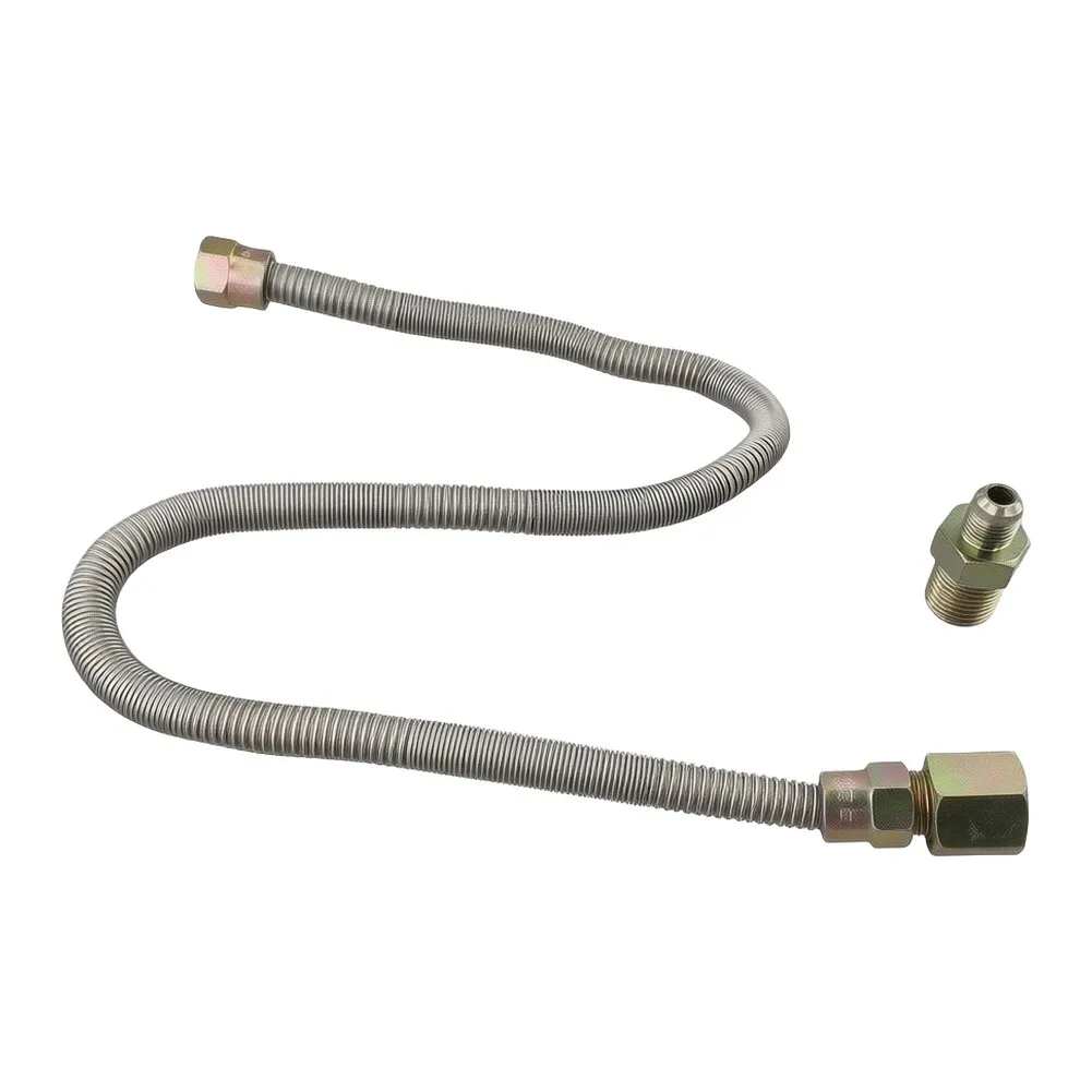 24 Inch For Flexible Gas Line Bellows 304 Stainless Steel Black Coating Silent Whistle Free Leak For Proof For Fire Fireplace