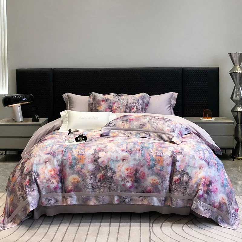 Svetanya Digital Print Bedding Set Egyptian Cotton Bed Linens Sheet Pillowcase Duvet Cover Set Underwear