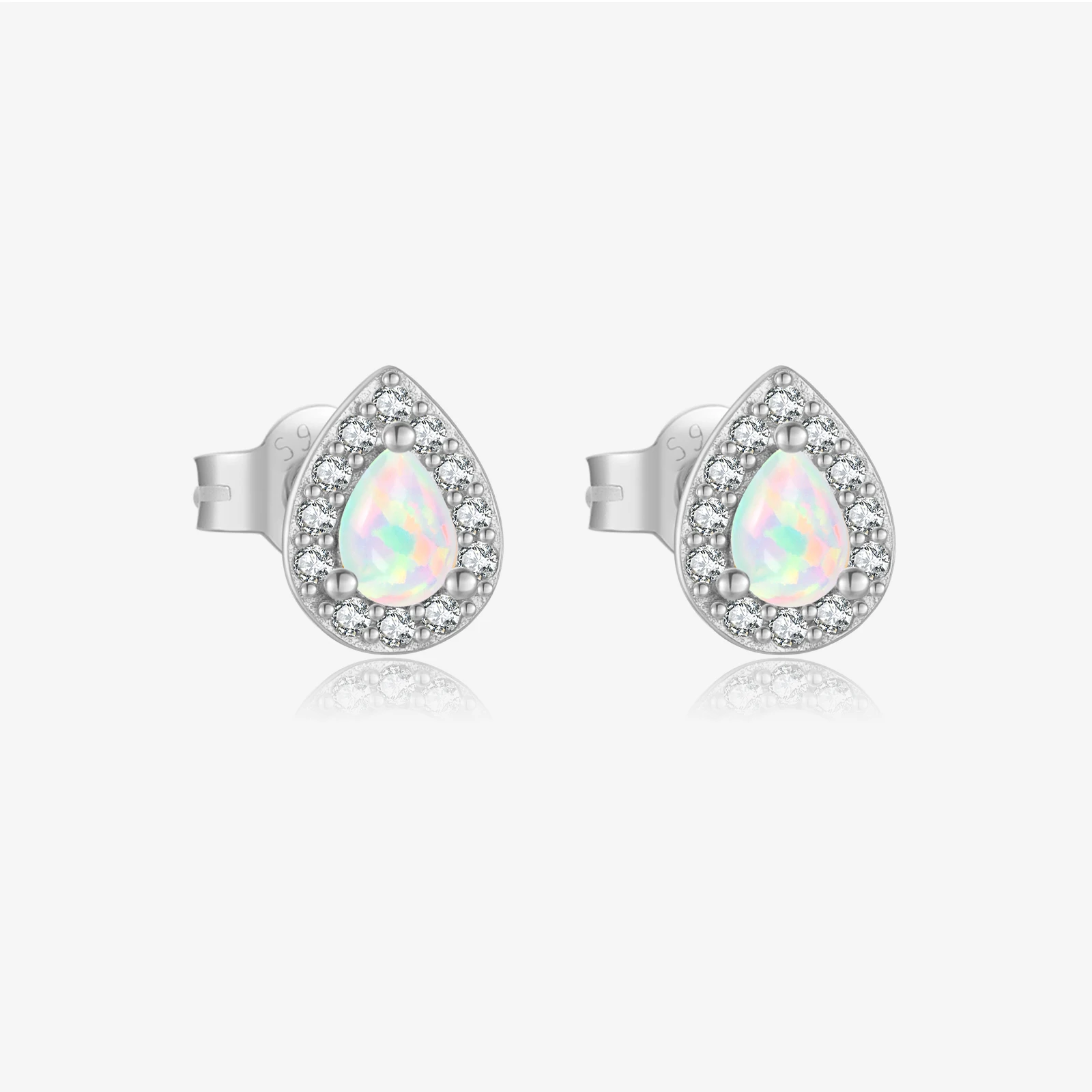 

VEWANT 925 Sterling Silver Water Drop Shape Opal Clear Zircon Stud Earrings Women 2024 Vintage Fine Anniversary Jewelry Gift