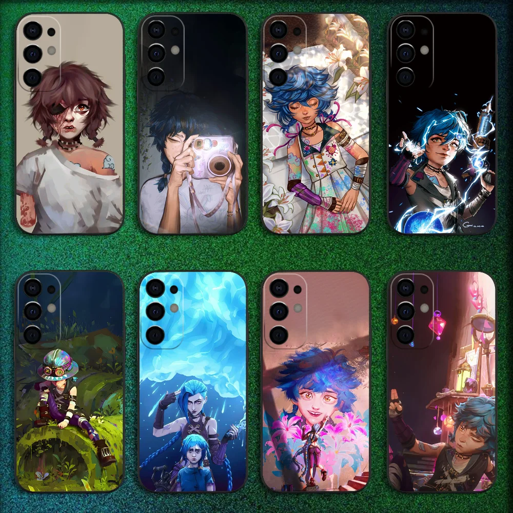 حافظة هاتف أنيمي إيشا غامضة لهاتف سامسونج S25، S24، S21، S22، S23، S30، Ultra، S20، Plus، Fe، Lite، Note، 10,9,5G غطاء أسود