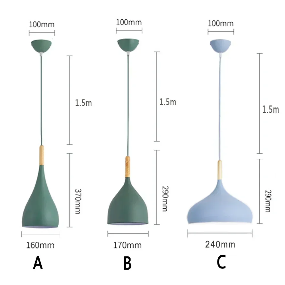 Lampe LED suspendue en bois au design moderne, luminaire décoratif d'intérieur, idéal pour un loft ou un restaurant, 16/17/24cm de diamètre