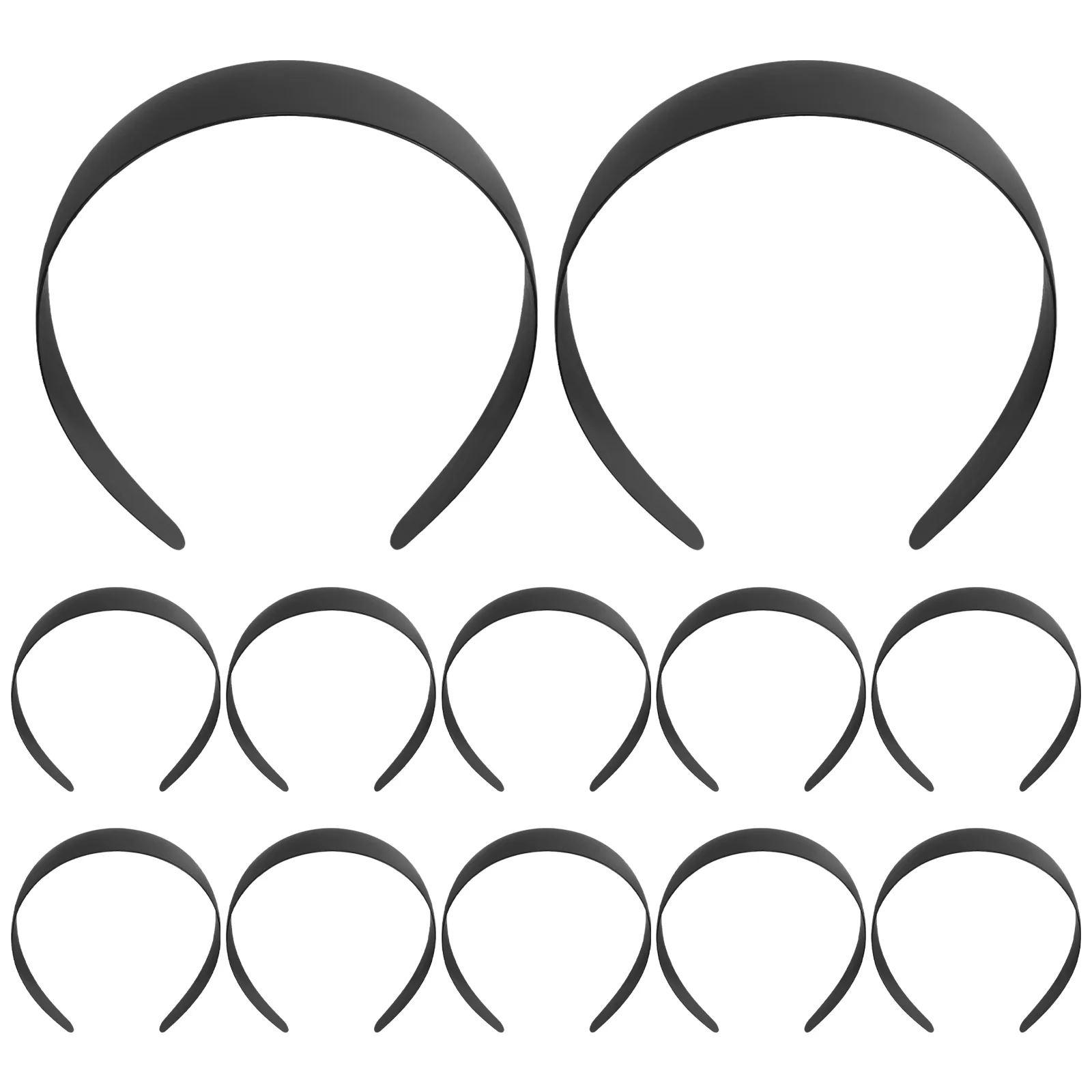 12 Pcs Headband Base Blank DIY Material Plastic Headbands Simple Hair Ornaments Black for Girls Miss