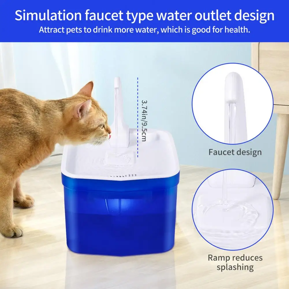 Pet Water Dispenser  Convenient Faucet Design Low Power Consumption  Wireless Automatic Pet Drinking Fountain Pet Supplies