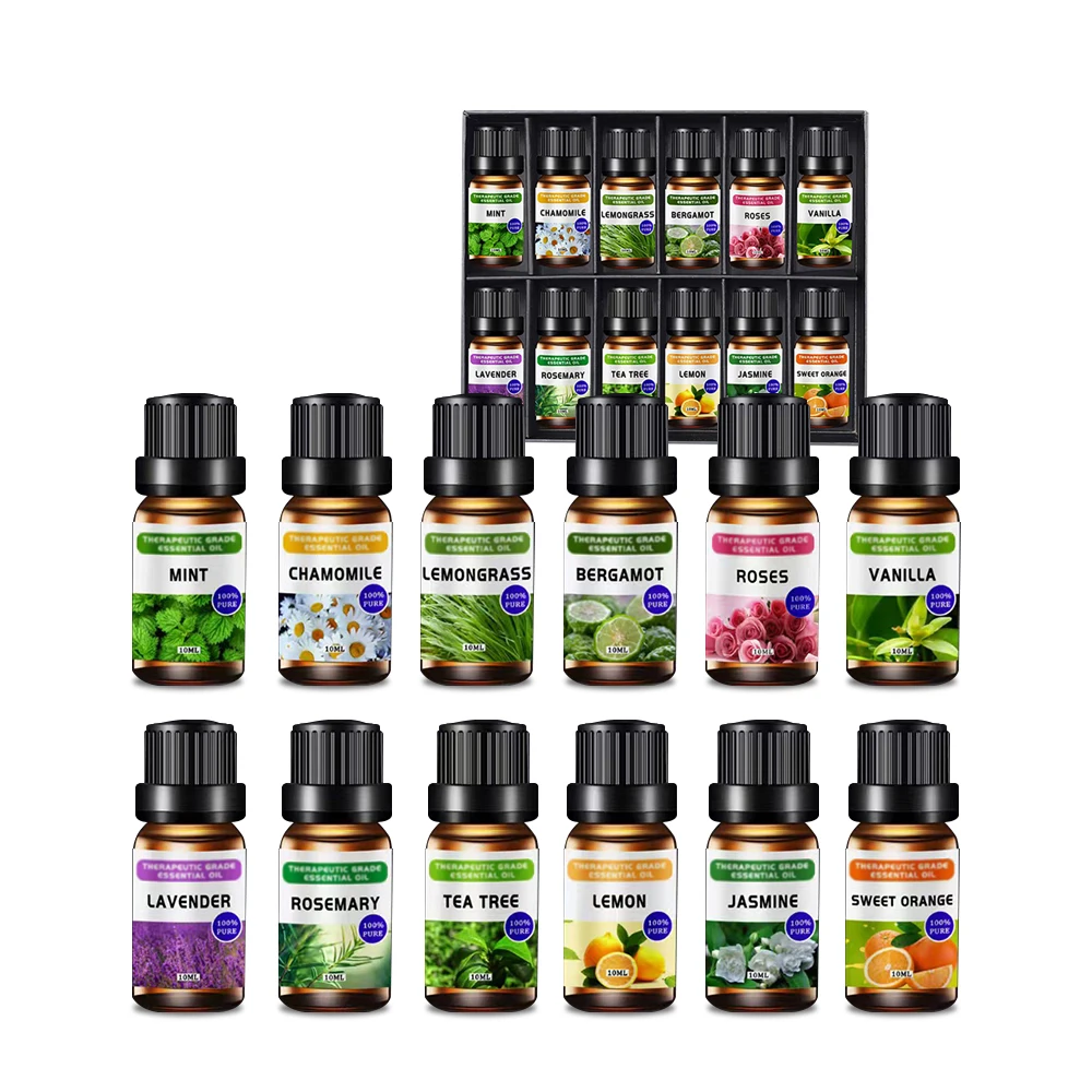 

12-Piece Essential Oil Set,12 Soothing Scents to Elevate Your Space-Oils for Aromatherapy, Used For Diffuser Aroma