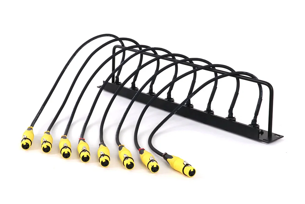 1-teiliges Gehäuse 8-Wege-1u-XLR-Jump-Rack mit XLR-Stecker-D-Stecker an XLR-Buchse Audio kabel 0,5 m-2,5 m oder kunden spezifisch – Detail 10