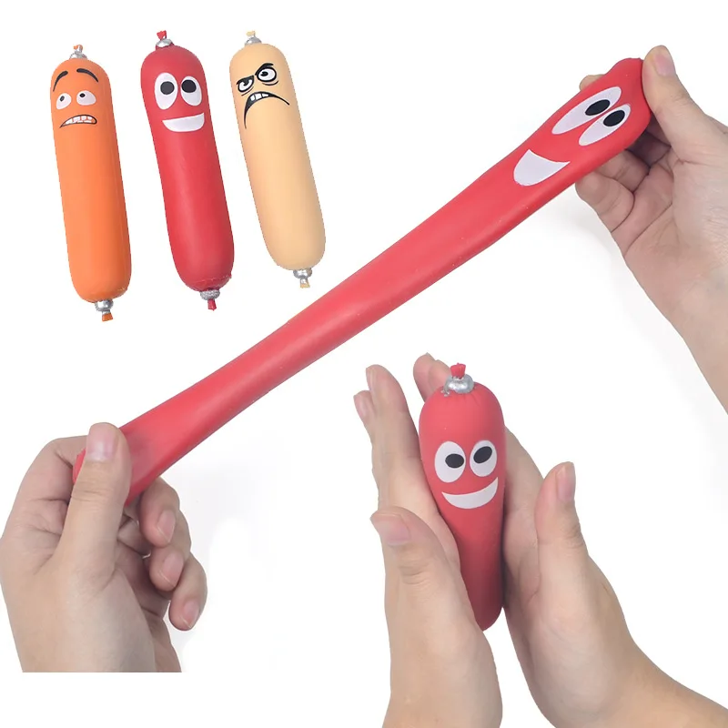 

Creative Stress Relief Stretching And Venting Hot Dog Toys Memory Salad Lale Toys Soft Rubber Memory Squeezing Sand Toys